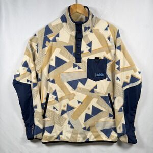 Kavu Mens Teannaway Snap Fleece Pullover Small Geometric Outdoor Gorpcore EUC
